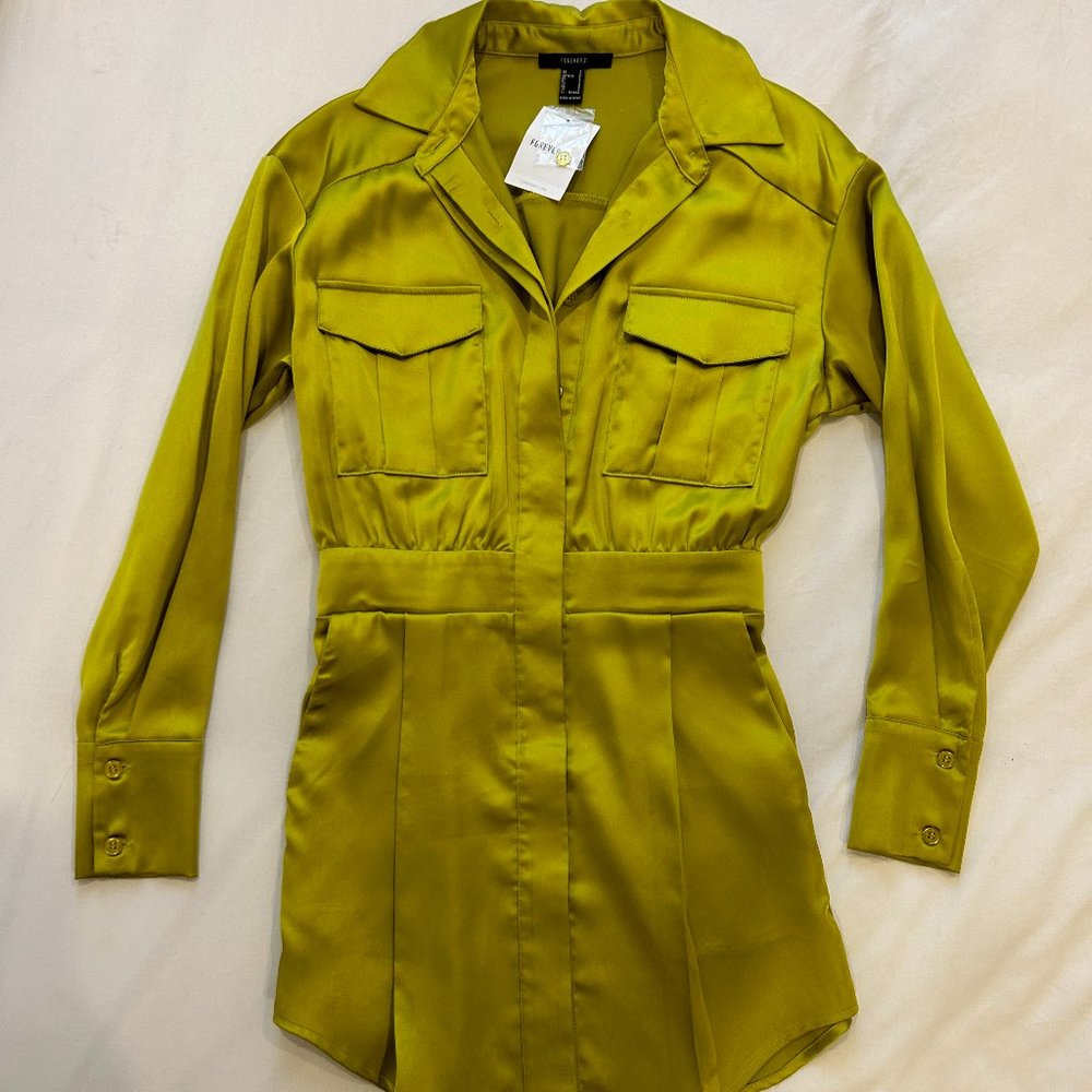 Forever 21 Green Silk Dress